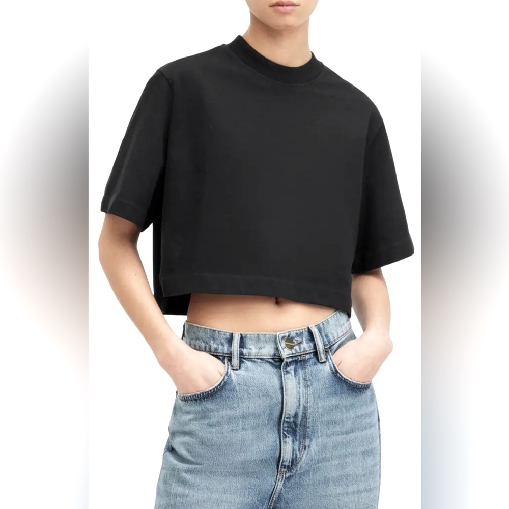 AllSaints crop boxy t shirt
